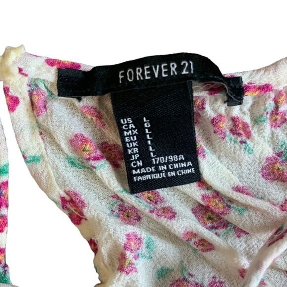 Forever 21 Women’s High Neck Halter Flower Lace Tank Top Size Large - Picture 3 of 4